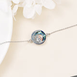 Adjustable Happy Dog Motif Sterling Silver Bracelet