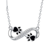 Infinite Necklace with Paw and Zirconia