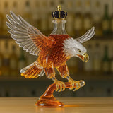 Glass Whiskey Bottle in the Shape of a Bald Eagle