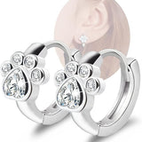 Small Paw Print Hoop Earrings – Huggie Earrings for Women