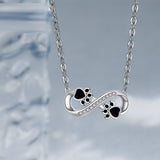 Infinite Necklace with Paw and Zirconia
