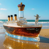 Romantic whiskey bottle in the shape of a ship