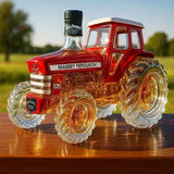 Glass Whiskey Bottle in the Shape of a Tractor