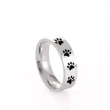Paw Print Stainless Steel Ring – Symbolic Jewelry for Animal Lovers