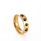 Paw Print Stainless Steel Ring – Symbolic Jewelry for Animal Lovers