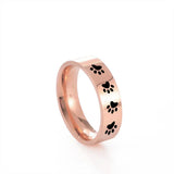 Paw Print Stainless Steel Ring – Symbolic Jewelry for Animal Lovers