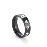 Paw Print Stainless Steel Ring – Symbolic Jewelry for Animal Lovers