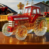 Glass Whiskey Bottle in the Shape of a Tractor
