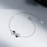 Bracelet with Infinity Symbol and Paw Charm with Zirconia