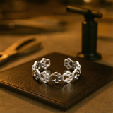 Paw-Shaped Stainless Steel Ring – Adjustable Animal Motif Ring for Women