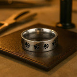 Paw Print Stainless Steel Ring – Symbolic Jewelry for Animal Lovers