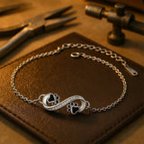 Bracelet with Infinity Symbol and Paw Charm with Zirconia