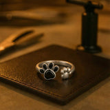 Adjustable, Creative Ring with Cute Paw Print