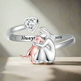 Dog Embrace Ring (Pink)